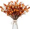 12 PCS Artificial Fall Picks - 17" Autumn Berry Stems with Mini Pumpkins - Faux Harvest Floral Sprays for Thanksgiving Centerpieces, Vase Fillers, and DIY Autumn Wreath Decorations